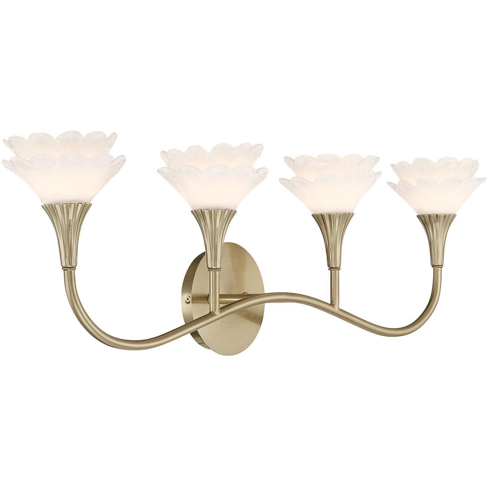 Florena 4 Light 30.5 inch Noble Brass Bathroom Vanity Light Wall Light