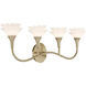 Florena 4 Light 30.5 inch Noble Brass Bathroom Vanity Light Wall Light