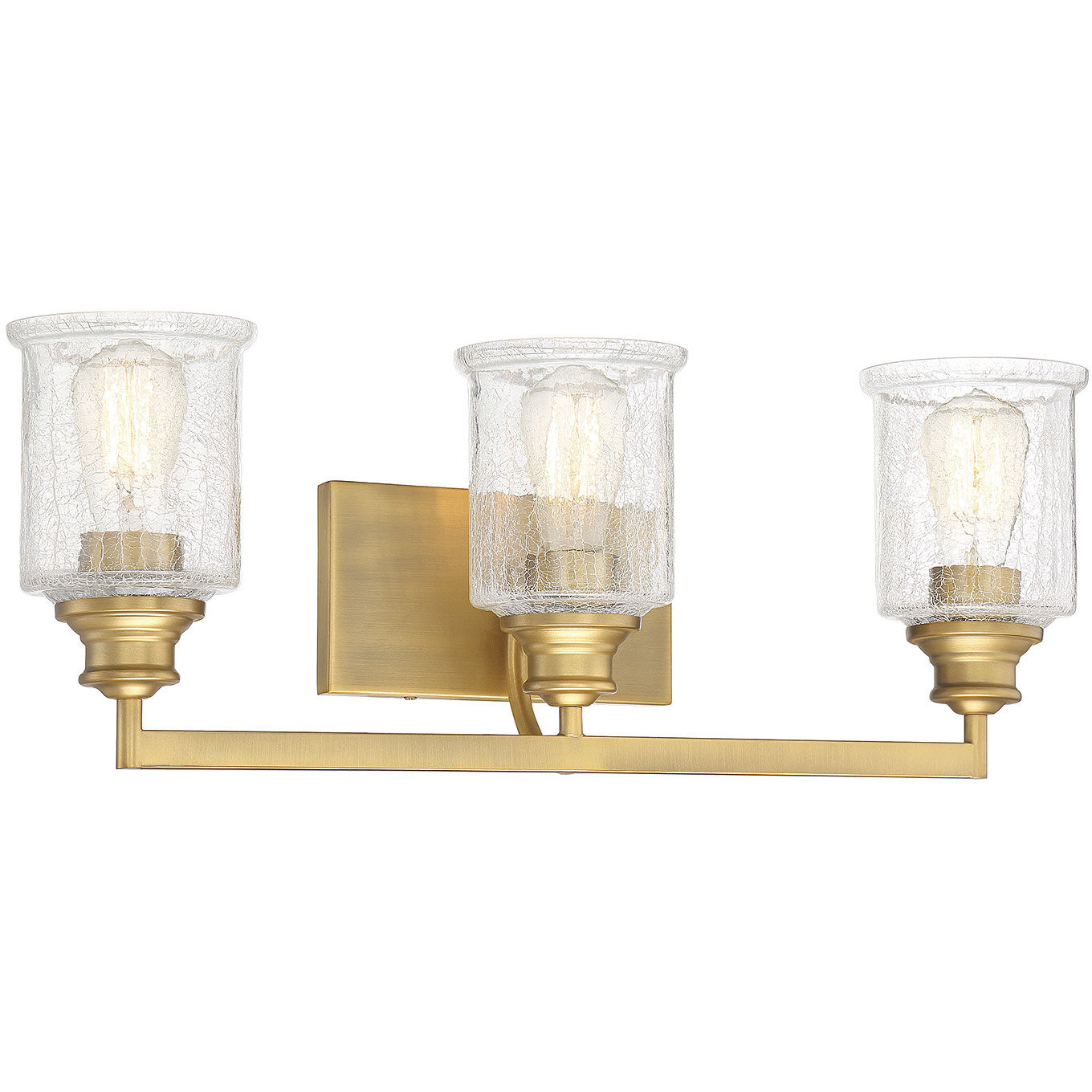 Hampton 3 Light 24 inch Warm Brass Bathroom Vanity Light Wall Light