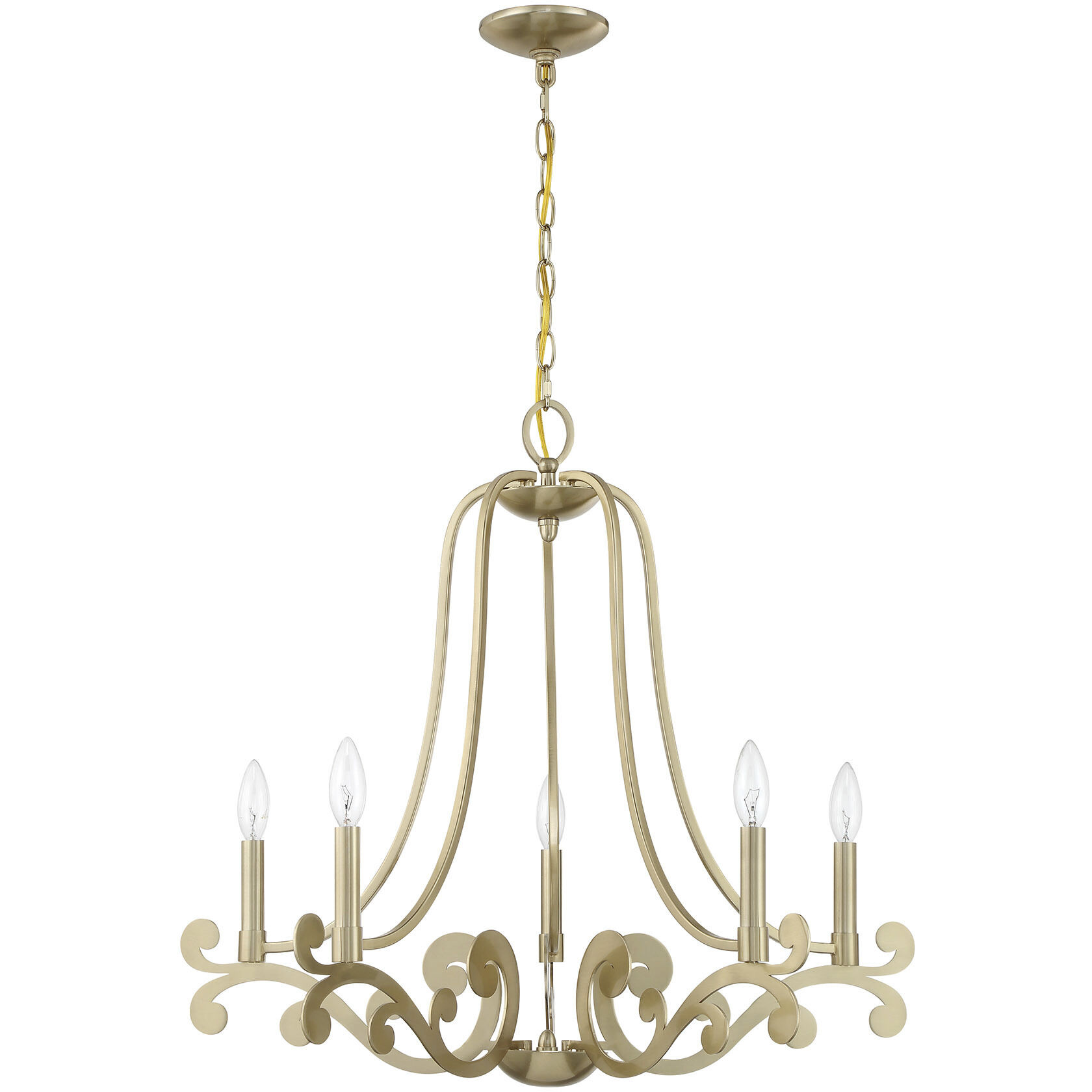 Lombard 5 Light 27 inch Noble Brass Chandelier Ceiling Light