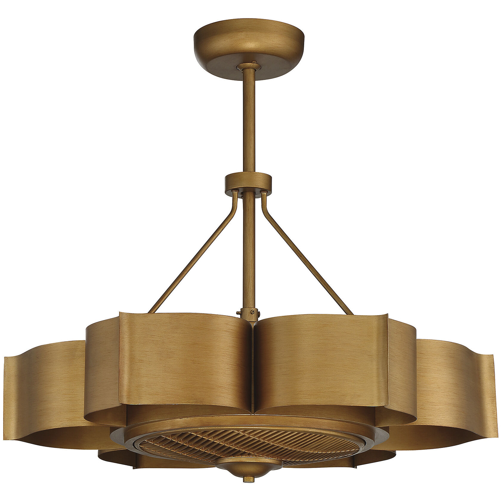 Stockholm 12 inch Gold Patina with Gold Blades Fan D'Lier