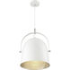 Cypress 1 Light 13.5 inch White with Silver Leaf Pendant Ceiling Light