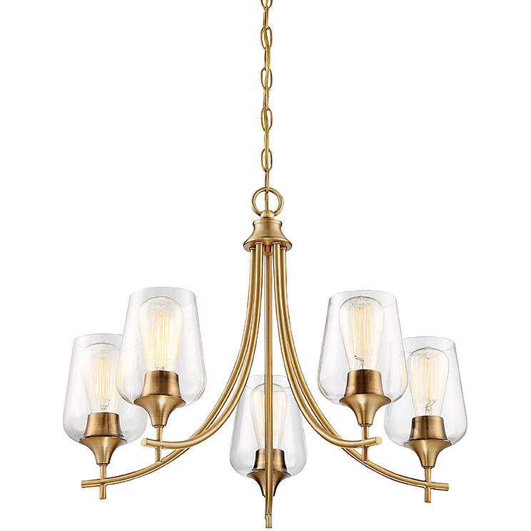 邦楽 Novelbright chandelier Savoy House 1-4032-5-322 Octave 5 Light 23 inch Warm Brass
