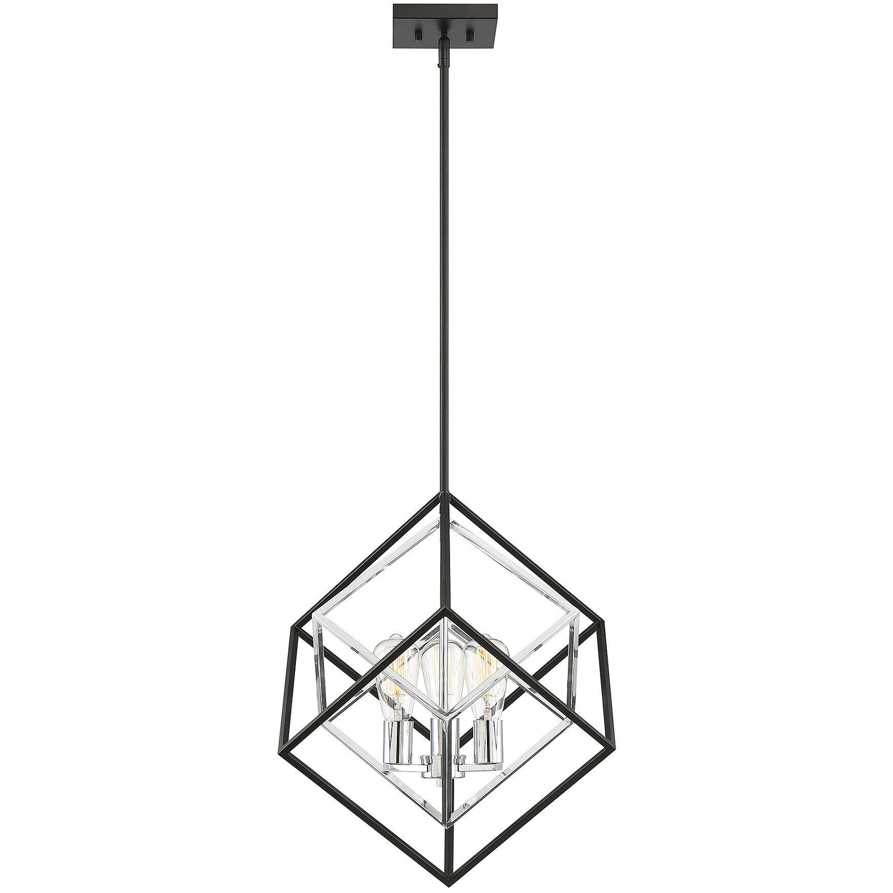 Black and chrome shop pendant light