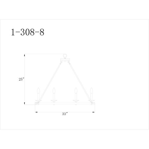 Middleton 8 Light 33 inch Warm Brass Chandelier Ceiling Light, Essentials