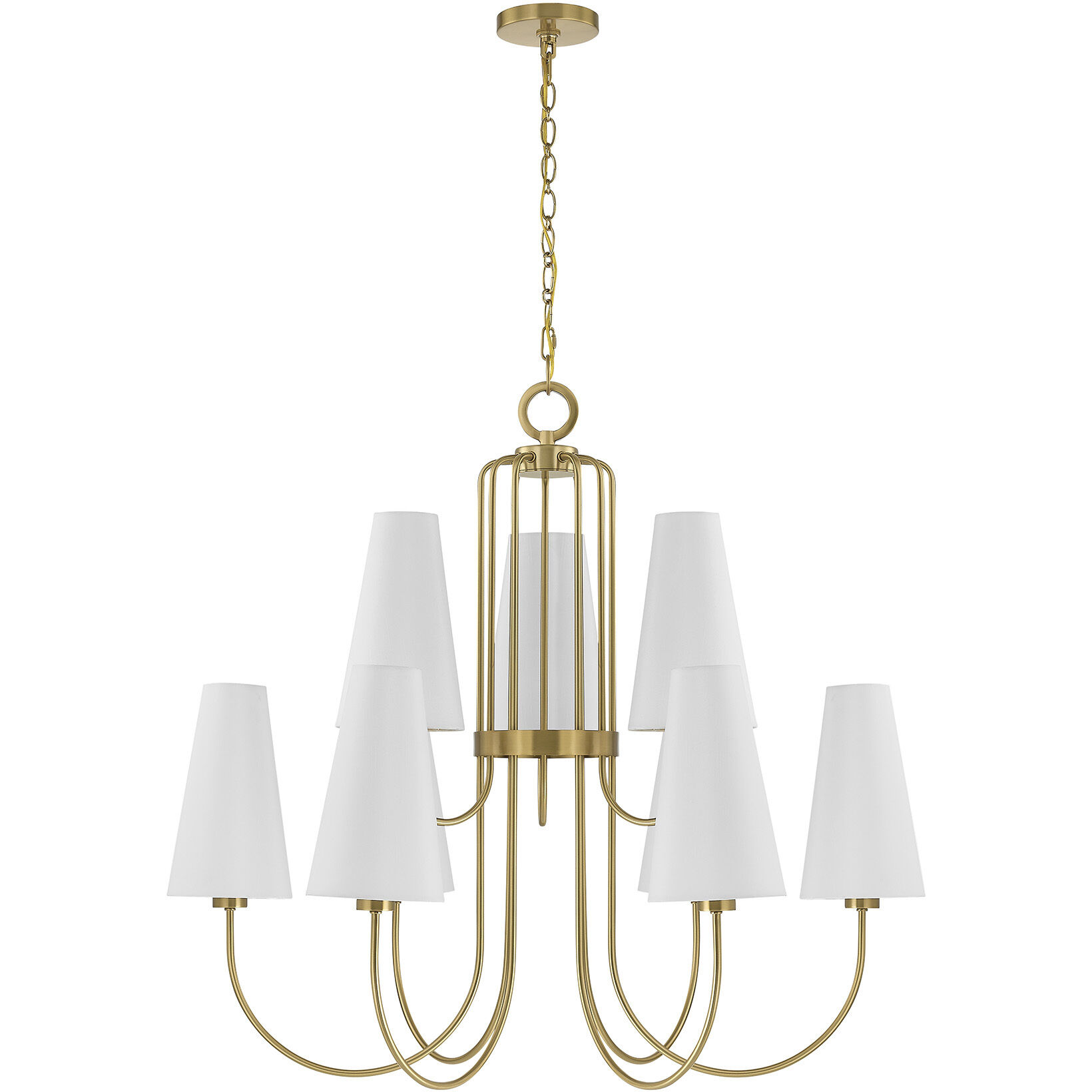 Wilkes 9 Light 36 inch Warm Brass Chandelier Ceiling Light