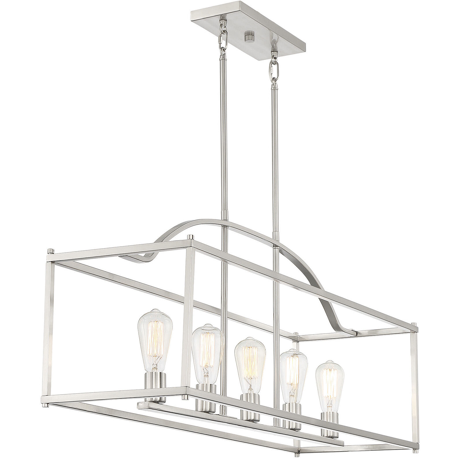 Palladian 5 Light 38 inch Satin Nickel Linear Chandelier Ceiling Light, Essentials