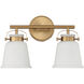 Kaden 2 Light 16 inch Warm Brass Bathroom Vanity Light Wall Light, Essentials