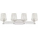 Garnet 4 Light 32 inch Polished Nickel Bathroom Vanity Light Wall Light