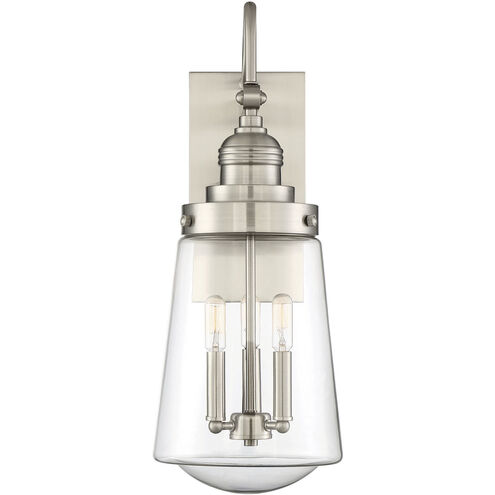 Macauley 3 Light 23.5 inch Satin Nickel Outdoor Wall Lantern