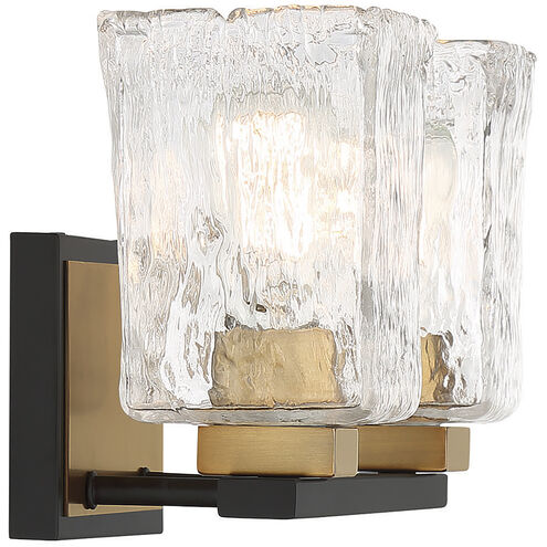 Sidney 2 Light 14.75 inch Matte Black with Warm Brass Accents Vanity Light Wall Light