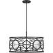 Balfour 5 Light 24 inch Matte Black Convertible Semi-Flush or Pendant Ceiling Light