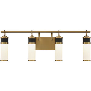 Abel LED 30 inch Matte Black with Warm Brass Accents Vanity Light Wall Light