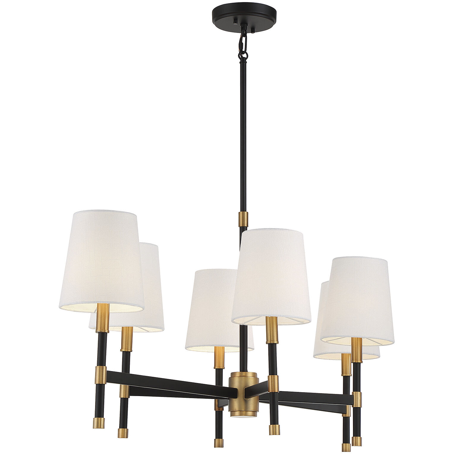 Brody 6 Light 41 inch Black with Warm Brass Accents Linear Chandelier Ceiling Light, Essentials