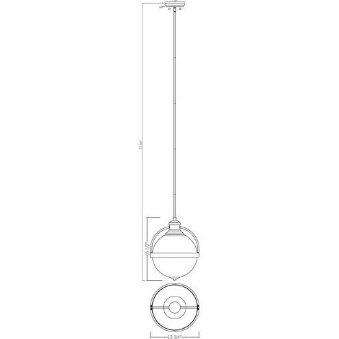 Westbourne 1 Light 12.75 inch Warm Brass Pendant Ceiling Light, Essentials