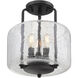 Avalon 3 Light 11.38 inch Matte Black Semi-Flush Ceiling Light, Essentials