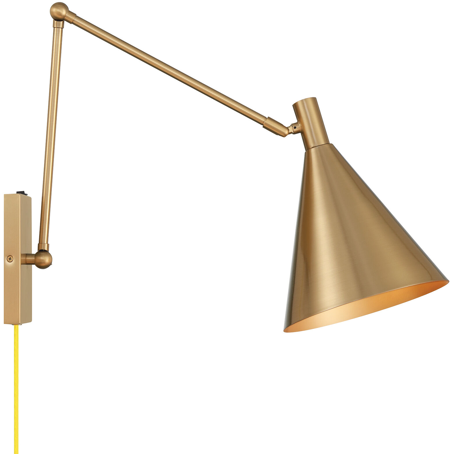 Pharos 60.00 watt Noble Brass Adjustable Wall Sconce Wall Light