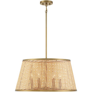 Astoria 6 Light 24 inch Natural with Burnished Brass Pendant Ceiling Light