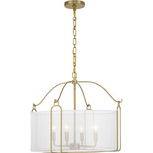 Ashlay 4 Light 22 inch Warm Brass Pendant Ceiling Light