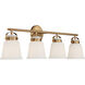 Kaden 4 Light 34 inch Warm Brass Vanity Light Wall Light, Essentials