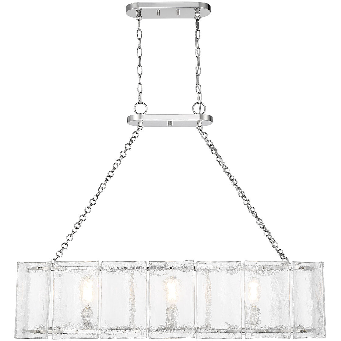 Genry 3 Light 41 inch Polished Nickel Linear Chandelier Ceiling Light