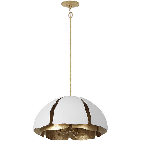 Brewster 5 Light 26 inch Cavalier Gold with Royal White Pendant Ceiling Light