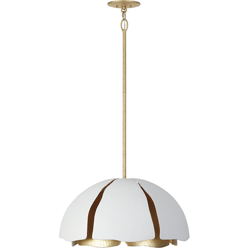 Brewster 5 Light 26 inch Cavalier Gold with Royal White Pendant Ceiling Light