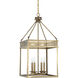 William 4 Light 16 inch Warm Brass Pendant Ceiling Light