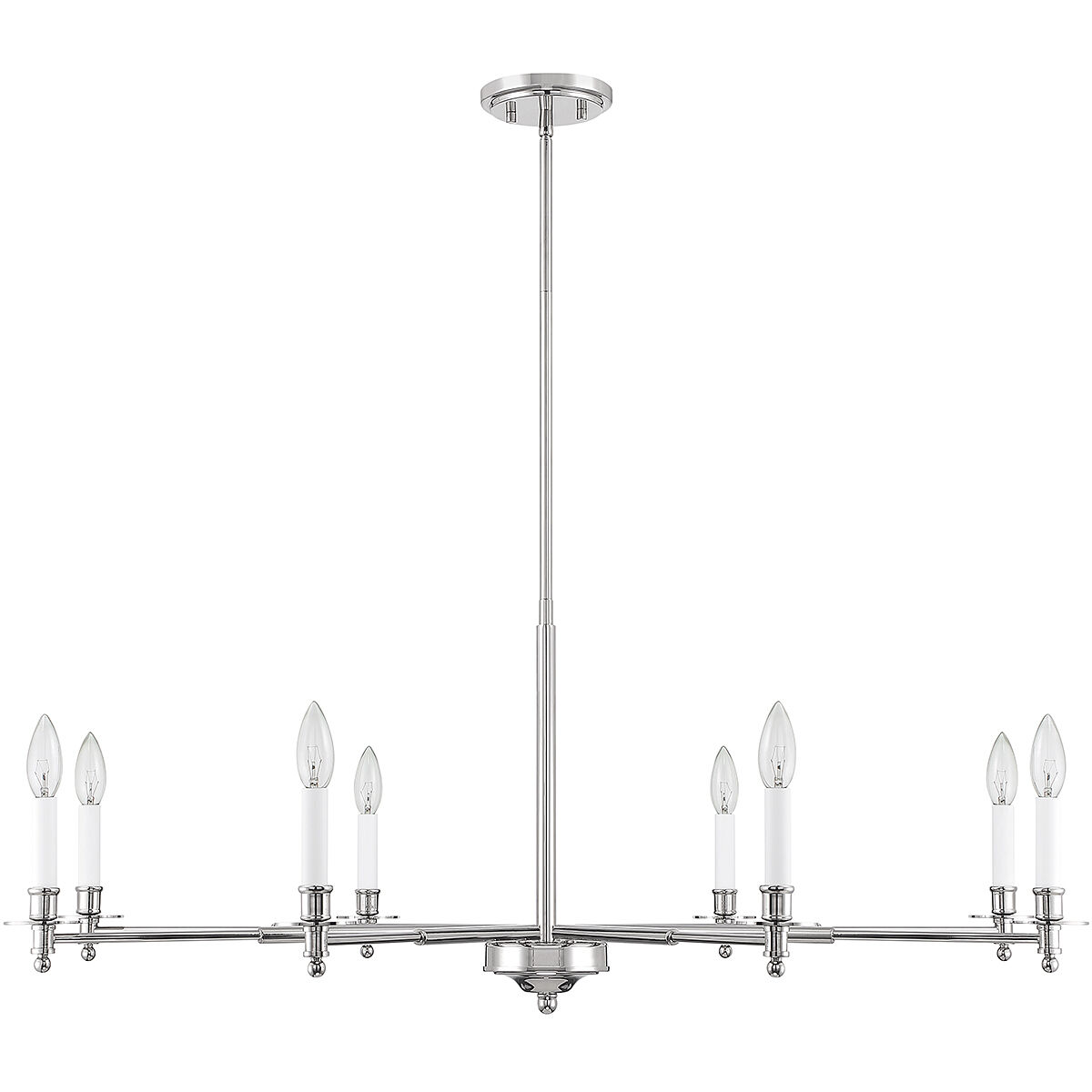 Jasmine 8 Light 42 inch Polished Nickel Chandelier Ceiling Light, Essentials