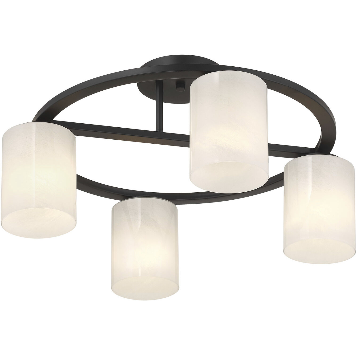 Herron 4 Light 24 inch Matte Black Semi-Flush Ceiling Light