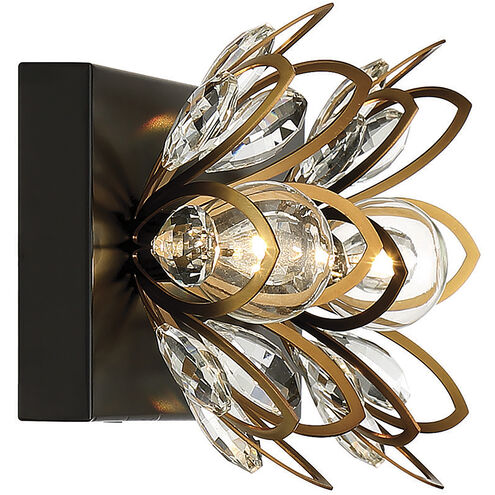 Poppy 2 Light 15 inch Matte Black with Warm Brass Accents Vanity Light Wall Light