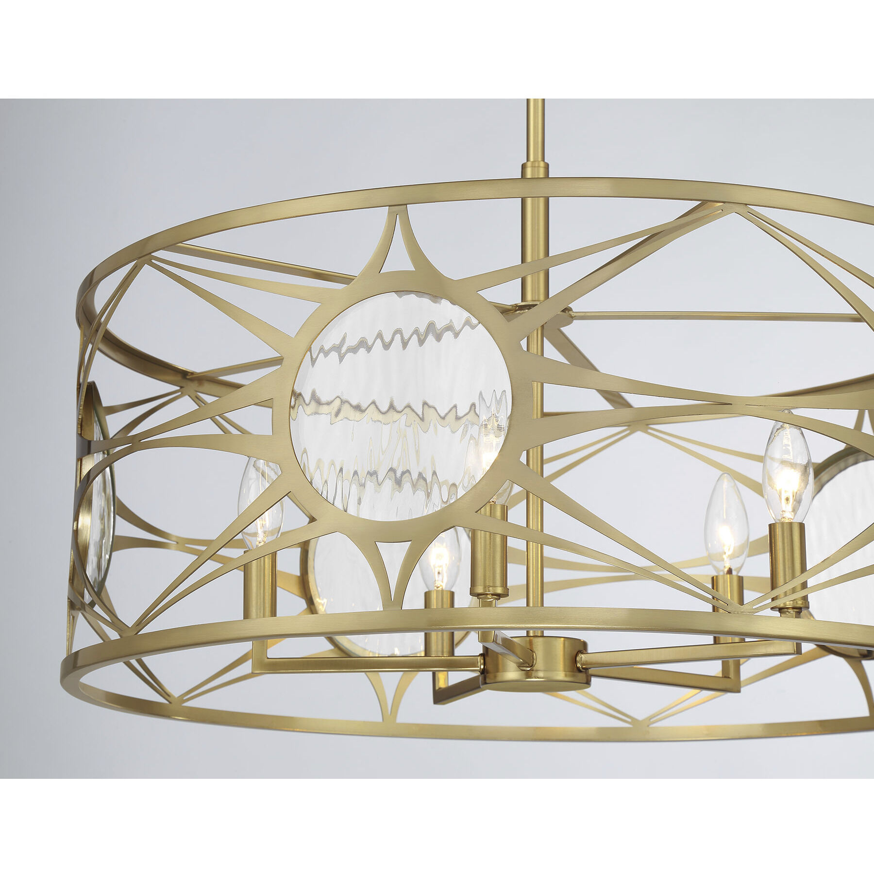 Balfour 5 Light 24 inch Warm Brass Convertible Semi-Flush or Pendant Ceiling Light