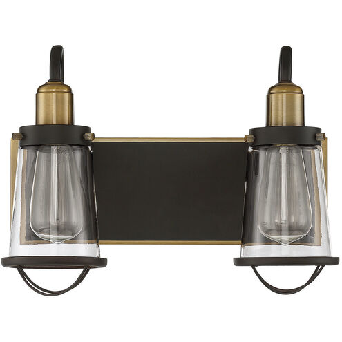 Lansing 2 Light 13.5 inch English Bronze and Warm Brass Bathroom Vanity Light Wall Light