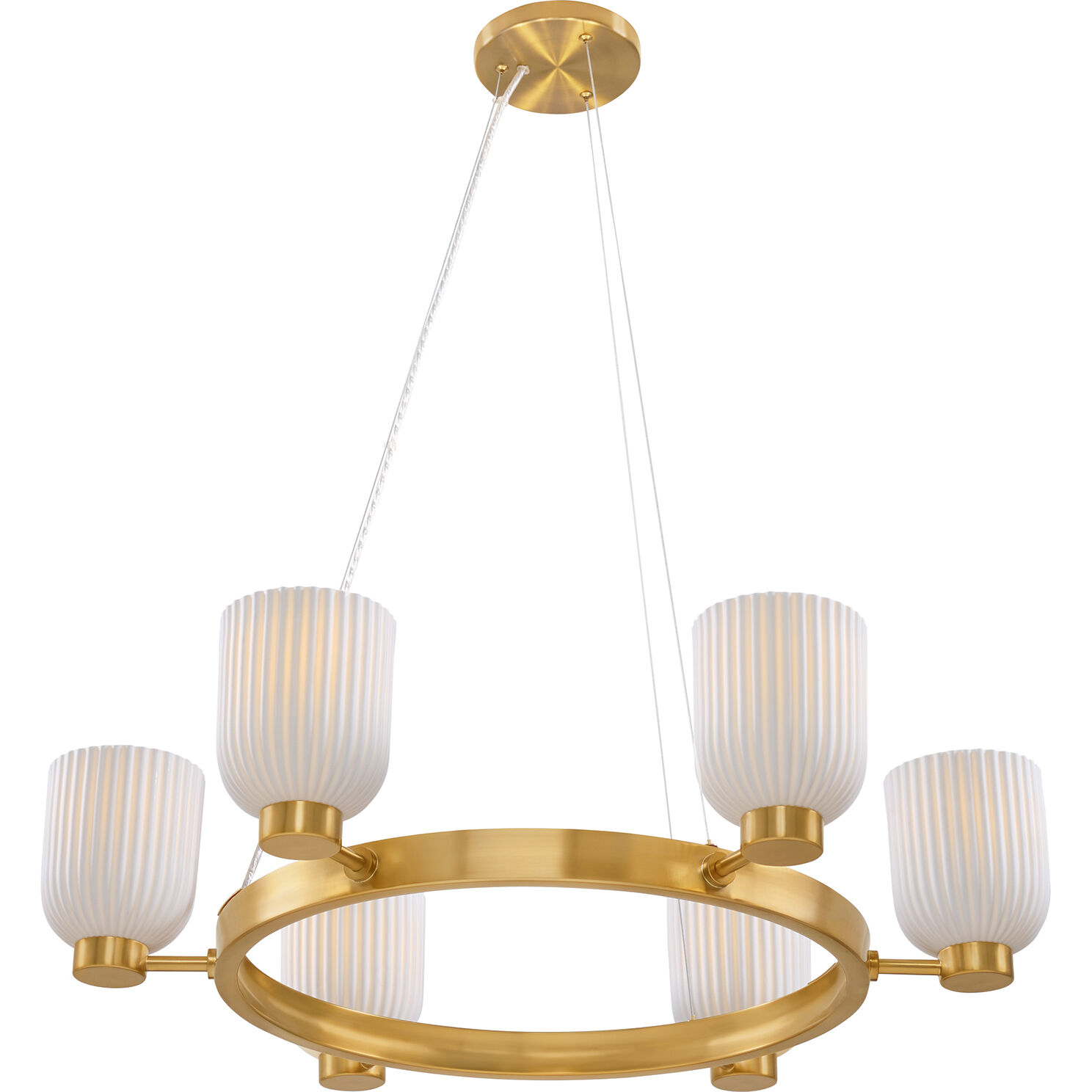 Isla Blanca 6 Light 32 inch Warm Brass Chandelier Ceiling Light