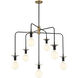 Godfrey 7 Light 38 inch Matte Black with Warm Brass Accents Chandelier Ceiling Light, Lighting One