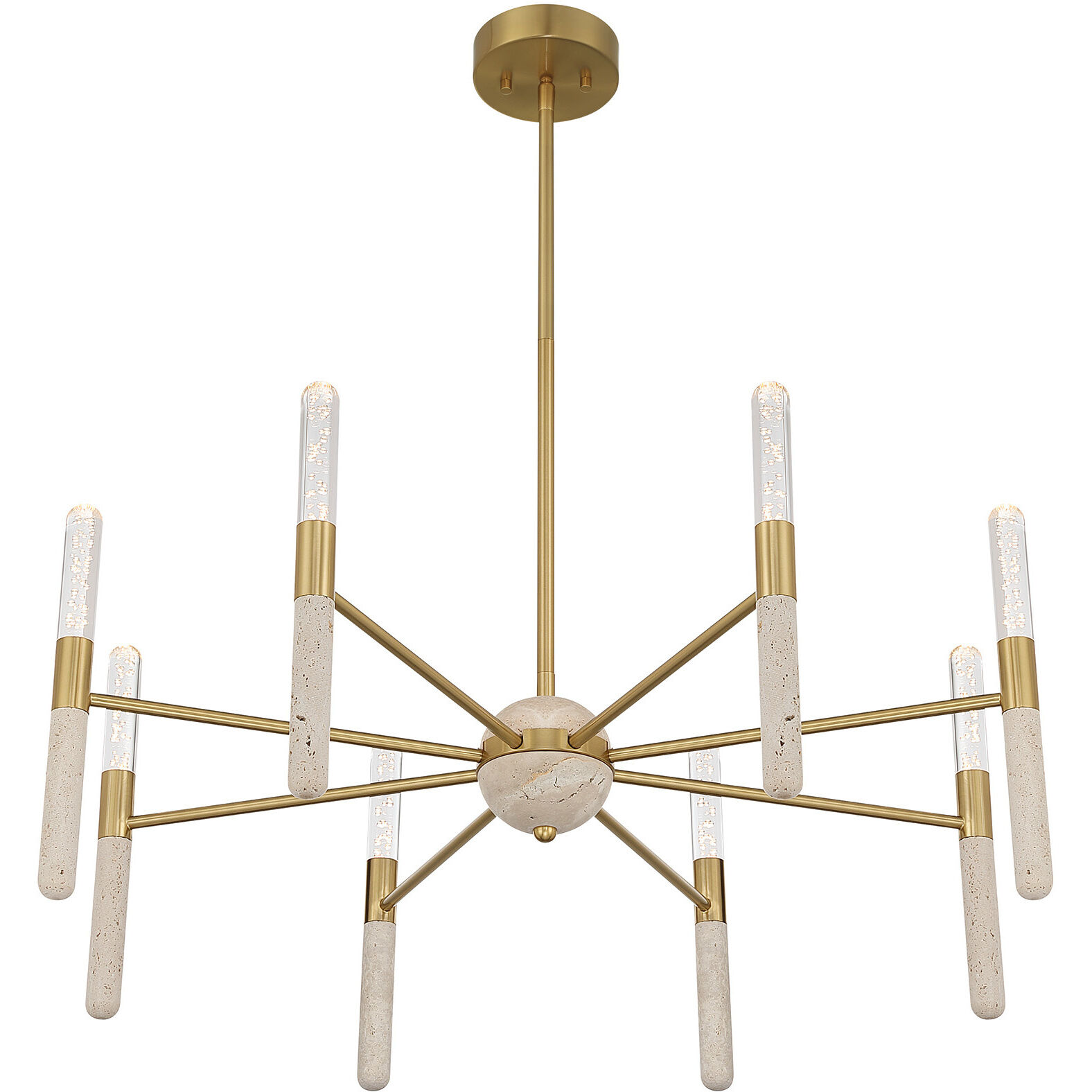 Linden LED 32 inch Warm Brass Chandelier Ceiling Light