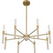Linden LED 32 inch Warm Brass Chandelier Ceiling Light