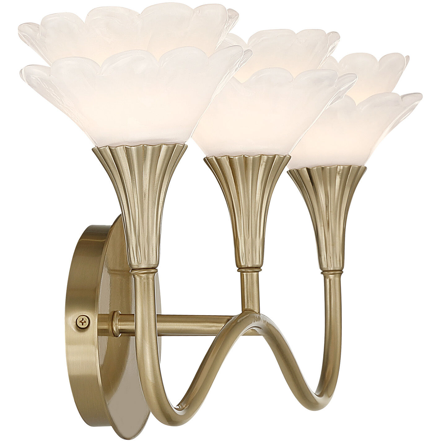 Florena 3 Light 22 inch Noble Brass Bathroom Vanity Light Wall Light