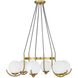 Abella 6 Light 31.5 inch Warm Brass Chandelier Ceiling Light, Lighting One