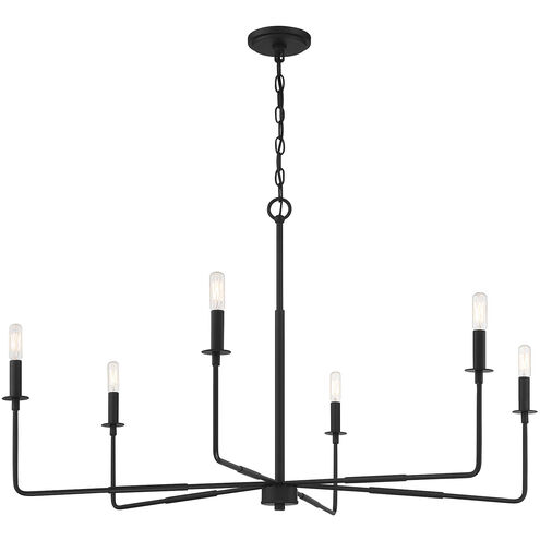 Salerno 6 Light 42 inch Matte Black Chandelier Ceiling Light, Essentials