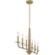 Cannon 6 Light 44 inch Warm Brass and Rope Chandelier Ceiling Light