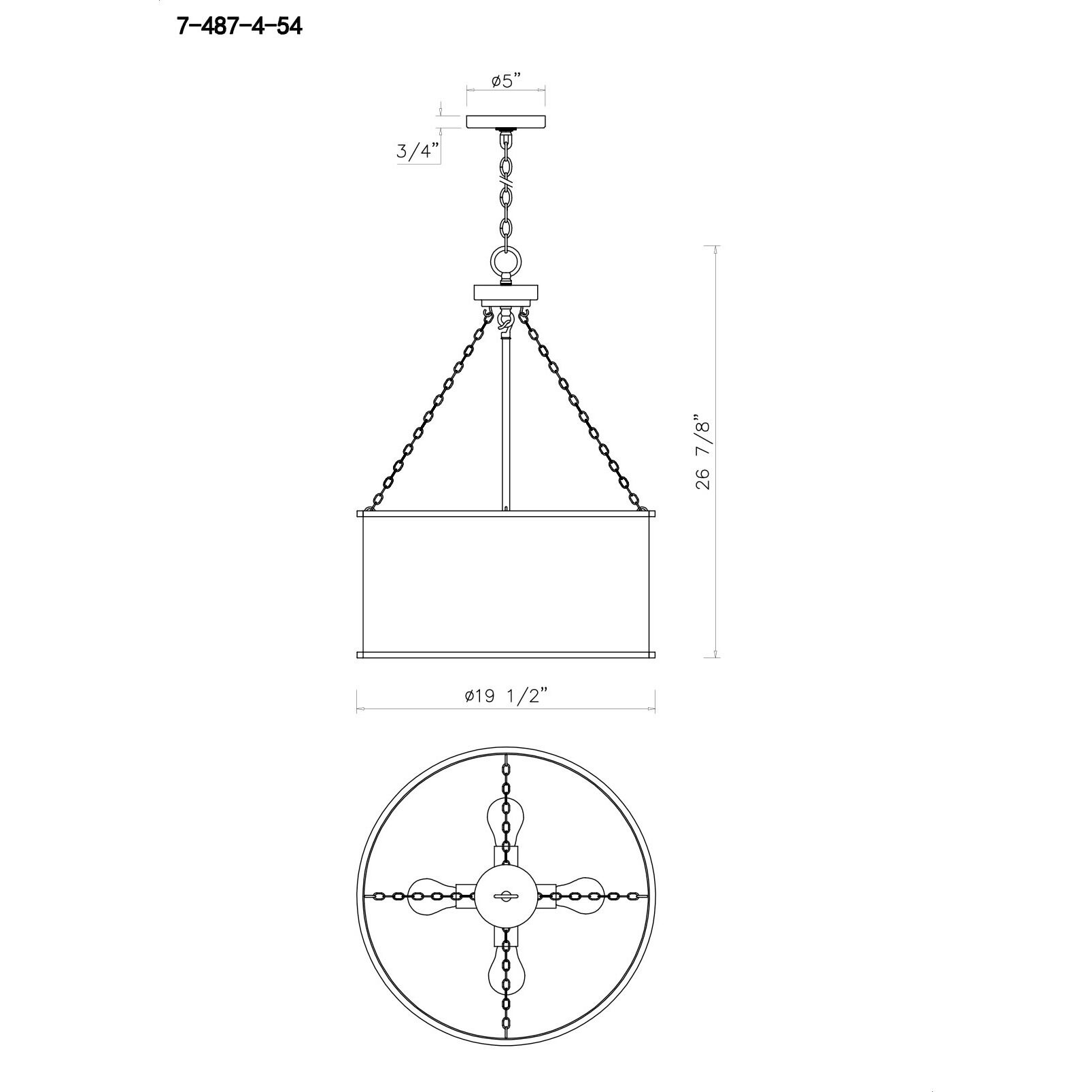 Rochester 4 Light 19 inch Gold Patina Pendant Ceiling Light