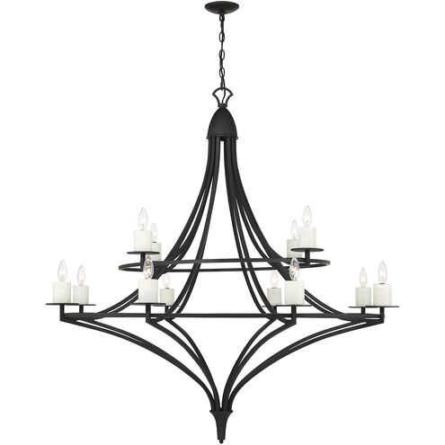 Director 12 Light 50 inch Matte Black Chandelier Ceiling Light