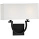 Rhodes 2 Light 14 inch Matte Black ADA Wall Sconce Wall Light, Essentials