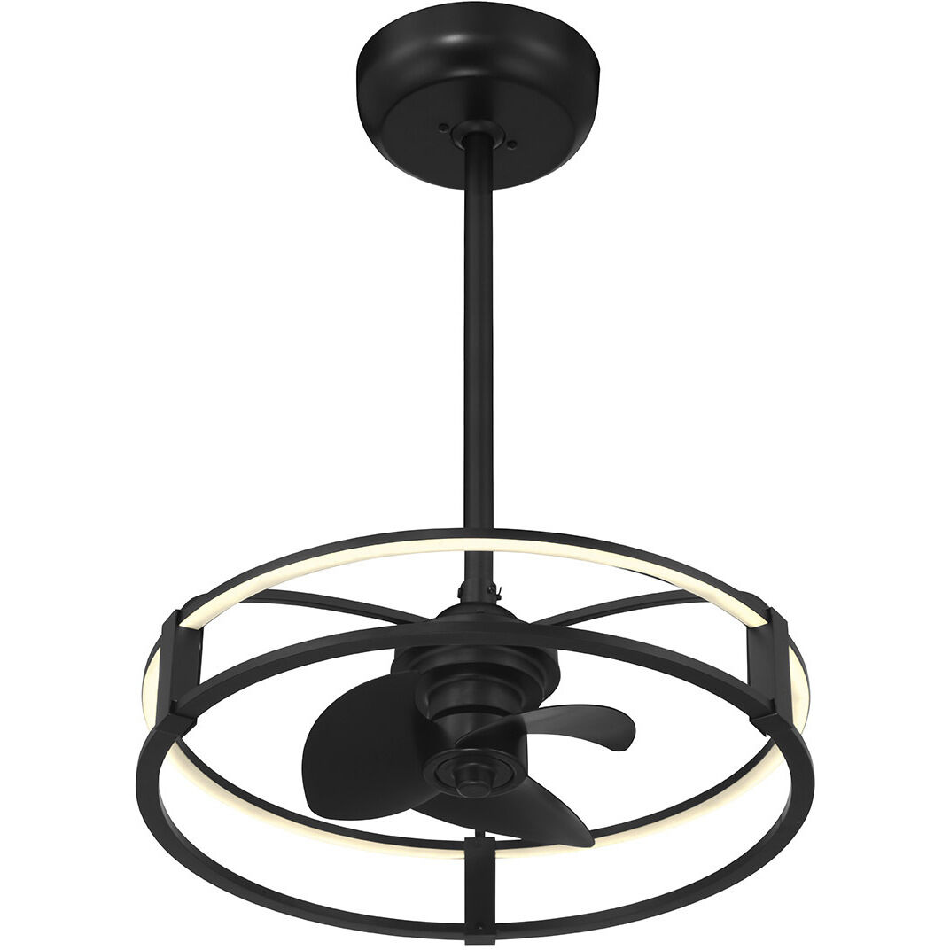 Vesta 14 inch Matte Black with Black Blades Fan D'Lier