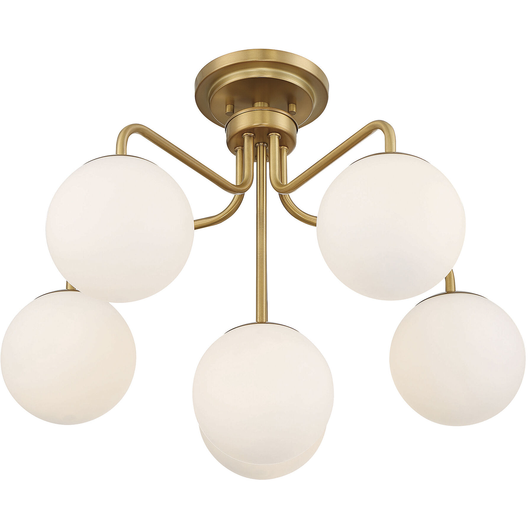 Marco 6 Light 24 inch Warm Brass Semi-Flush Ceiling Light, Essentials