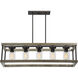 Eden 5 Light 13 inch Weathervane Outdoor Linear Chandelier