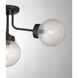 Coral 4 Light 27 inch Matte Black Semi-Flush Ceiling Light