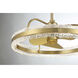 Corona 14 inch Warm Brass with Gold Blades Fan D'Lier