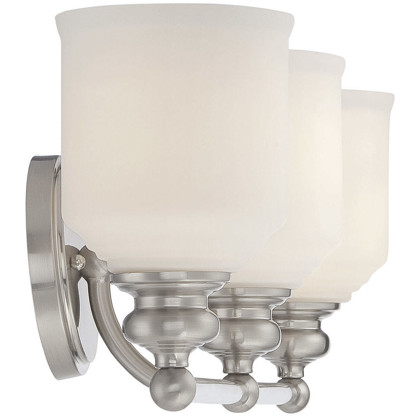 Melrose 3 Light 24 inch Satin Nickel Bathroom Vanity Light Wall Light, Essentials